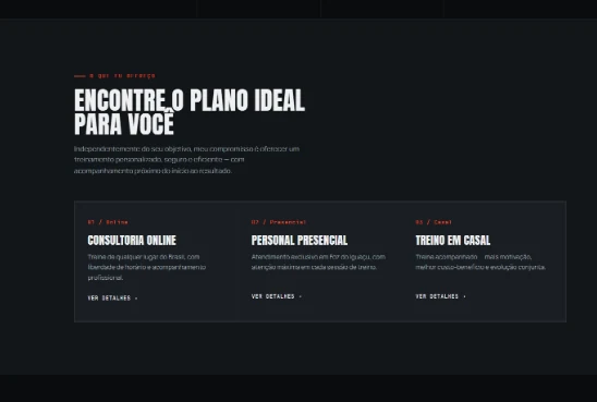 Detalhamento dos planos de treino e modalidades de consultoria
