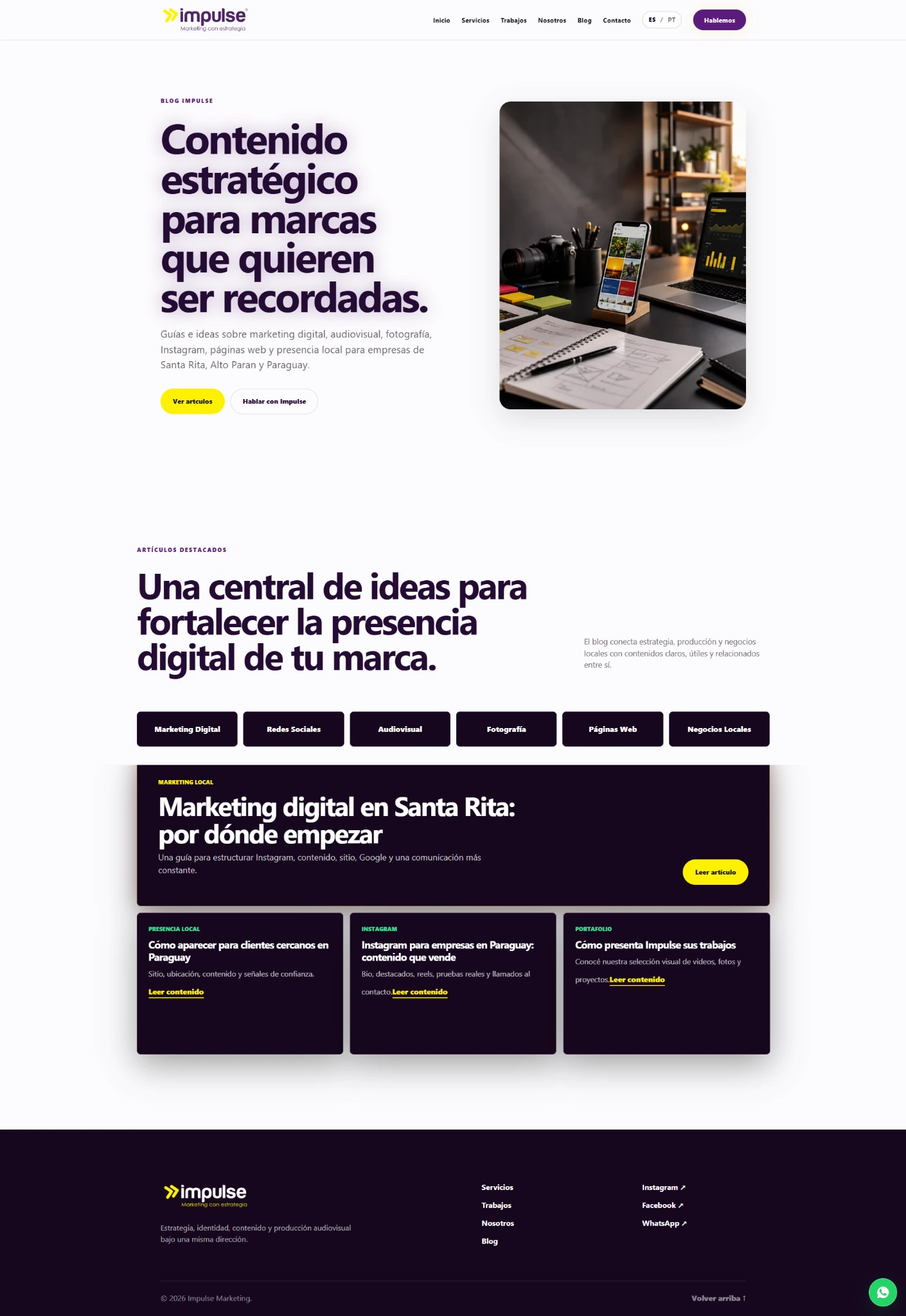 Visão completa da área de conteúdo editorial
