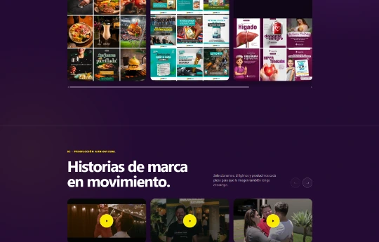 Seção de portfólio com trabalhos e marcas atendidas