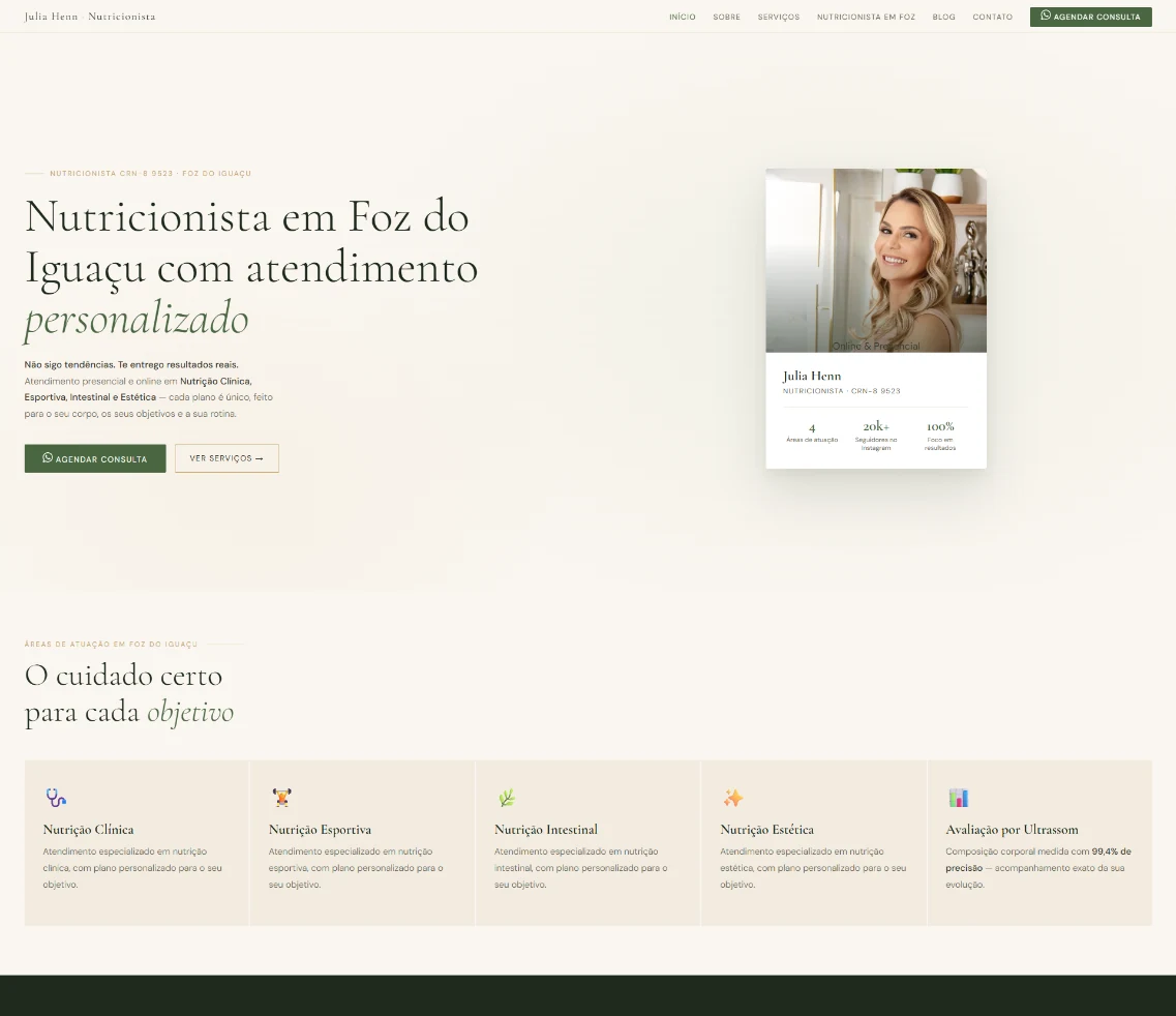 Apresentação da clínica nutricional e proposta de atendimento