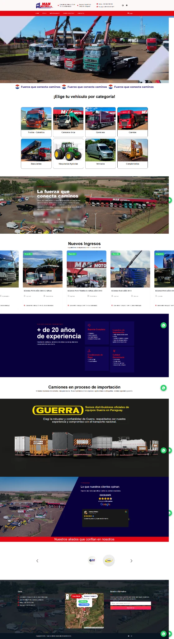 Visão integral do portal público da concessionária