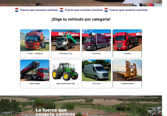 Filtros por categorias de veículos, utilitários e caminhonetes