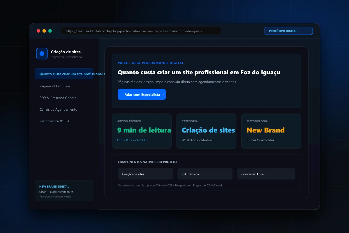 Artigo: Quanto custa criar um site profissional em Foz do Iguaçu